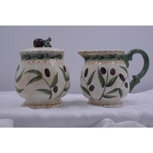 Oneida Oliveto Covered Sugar and Creamer Set –Elegant Stainless Steel Serve ware